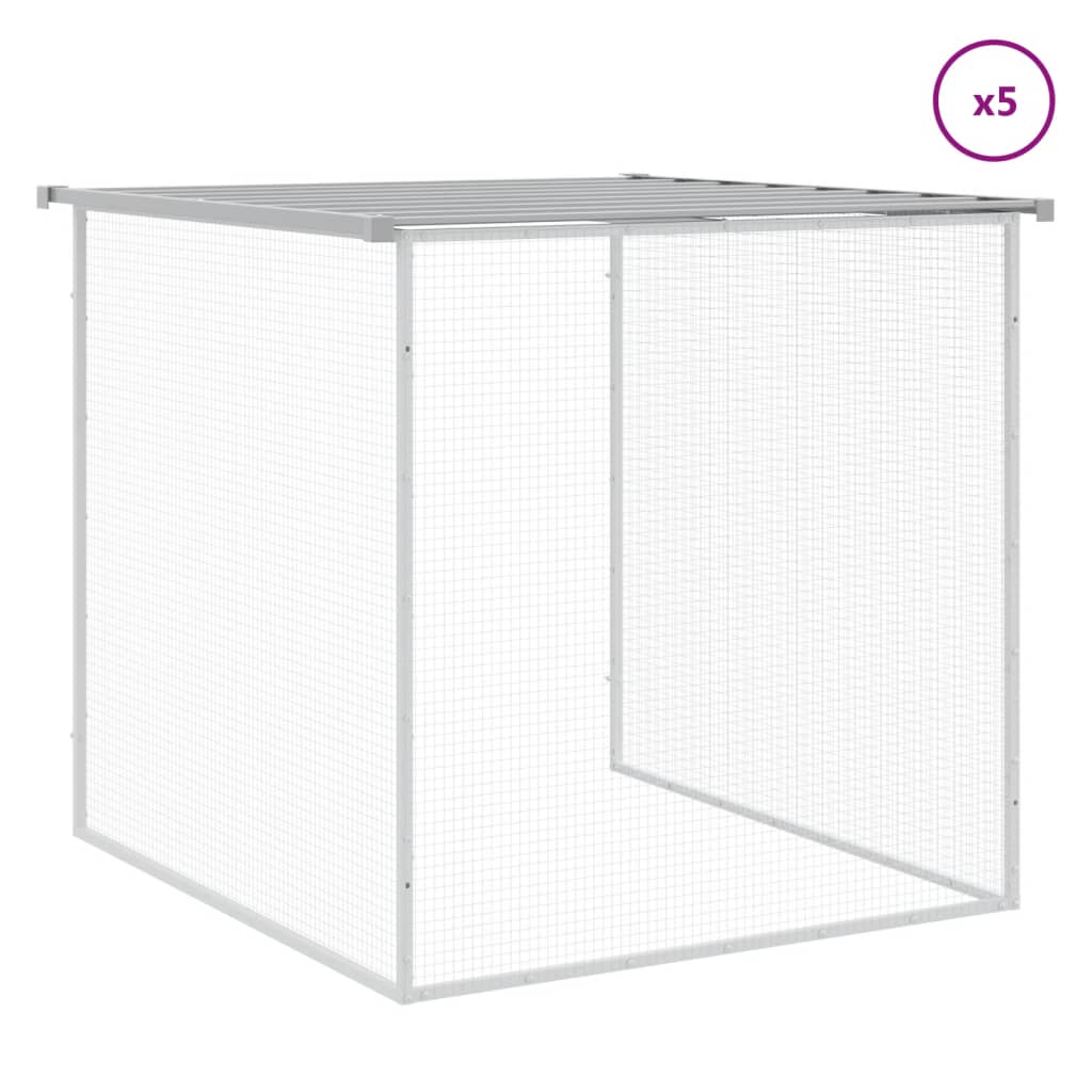 Kippenhok met dak 603x98x90 cm gegalvaniseerd staal lichtgrijs is nu te koop bij PeponiXL, paradijselijk wonen!