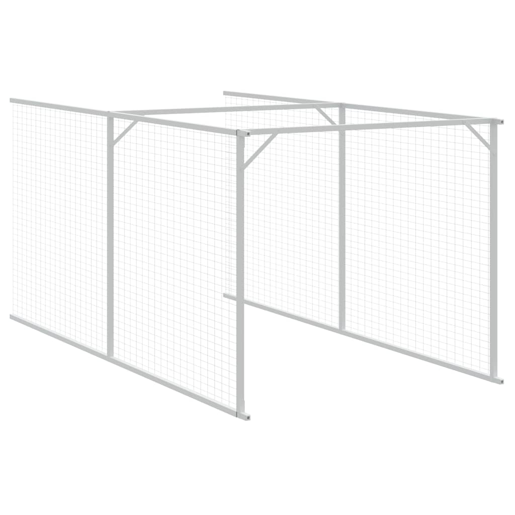 Hondenhok met ren 110x405x110 cm gegalvaniseerd staal antraciet is nu te koop bij PeponiXL, paradijselijk wonen!