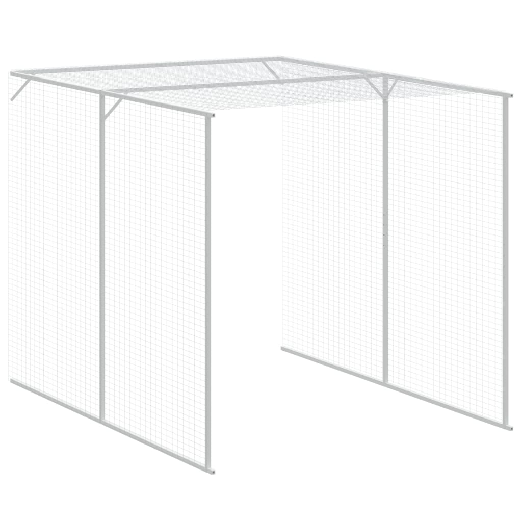 Kippenhok met ren 165x455x181 cm gegalvaniseerd staal antraciet is nu te koop bij PeponiXL, paradijselijk wonen!