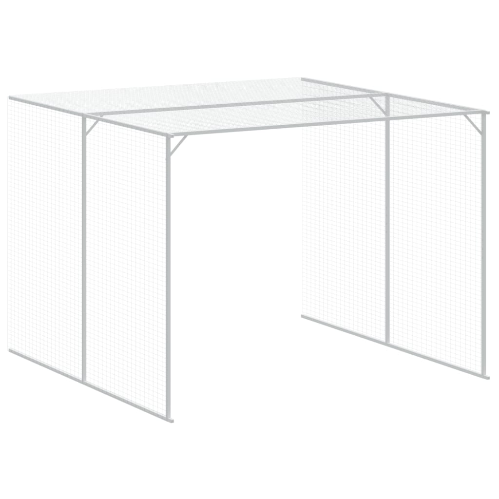 Hondenhok met ren 214x457x181 cm gegalvaniseerd staal antraciet is nu te koop bij PeponiXL, paradijselijk wonen!