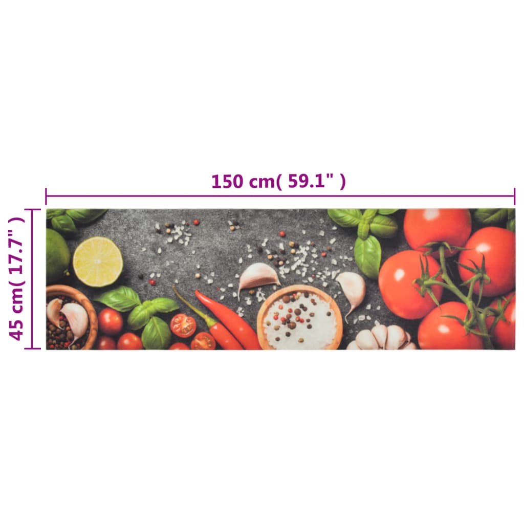 Keukenmat wasbaar groenteprint 45x150 cm fluweel is nu te koop bij PeponiXL, paradijselijk wonen!