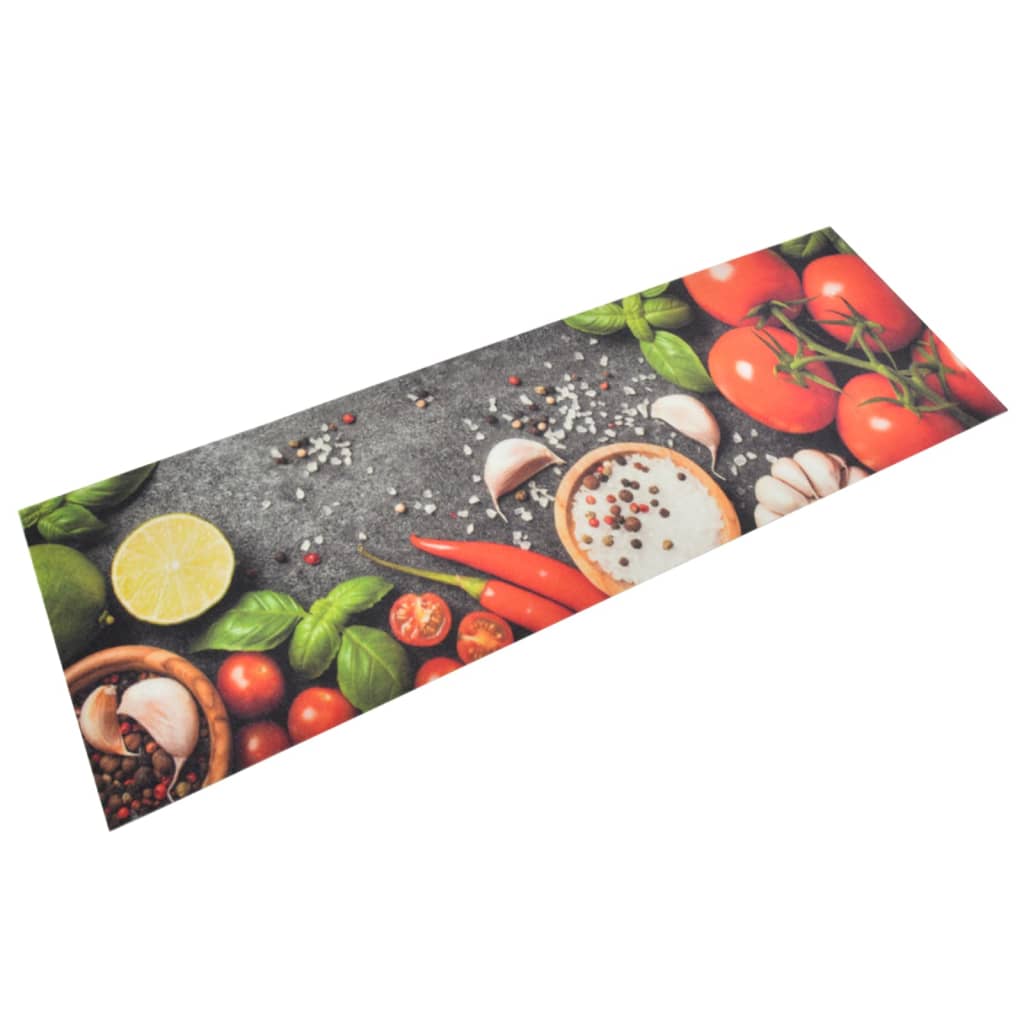 Keukenmat wasbaar groenteprint 60x180 cm fluweel is nu te koop bij PeponiXL, paradijselijk wonen!