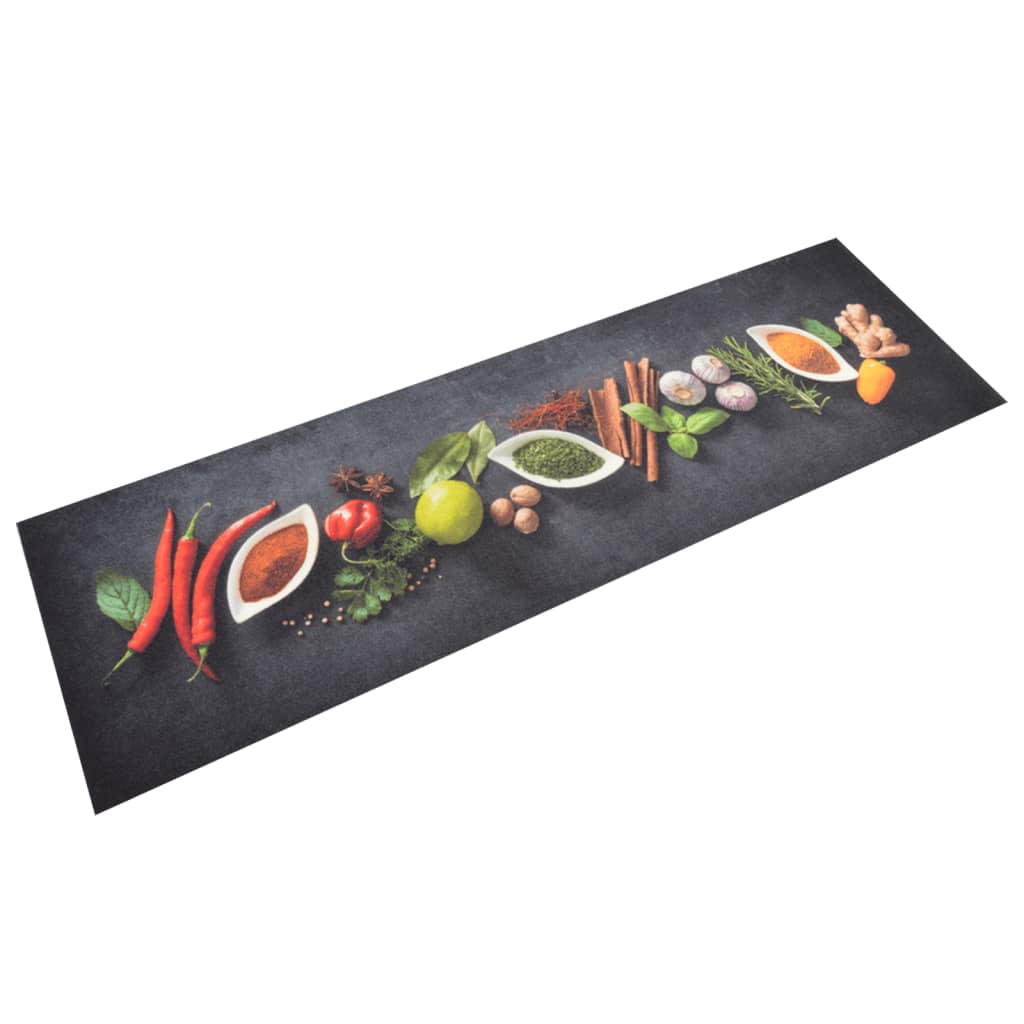 Keukenmat wasbaar kruidenprint 45x150 cm fluweel is nu te koop bij PeponiXL, paradijselijk wonen!