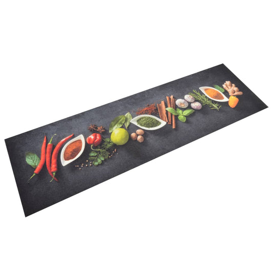 Keukenmat wasbaar kruidenprint 45x150 cm fluweel is nu te koop bij PeponiXL, paradijselijk wonen!