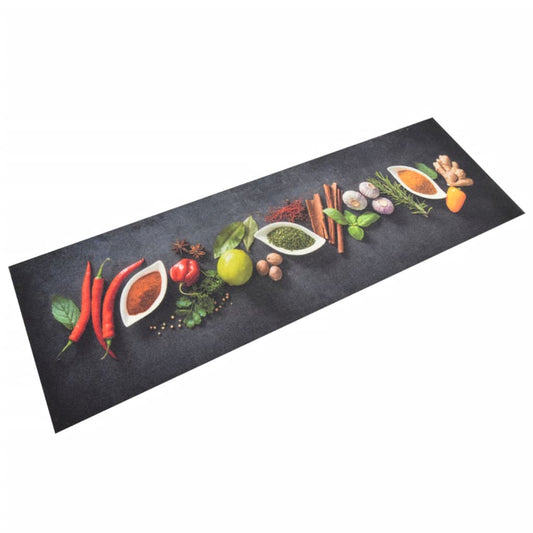 Keukenmat wasbaar kruidenprint 60x180 cm fluweel is nu te koop bij PeponiXL, paradijselijk wonen!