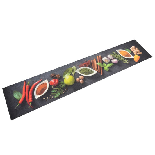 Keukenmat wasbaar kruidenprint 60x300 cm fluweel is nu te koop bij PeponiXL, paradijselijk wonen!