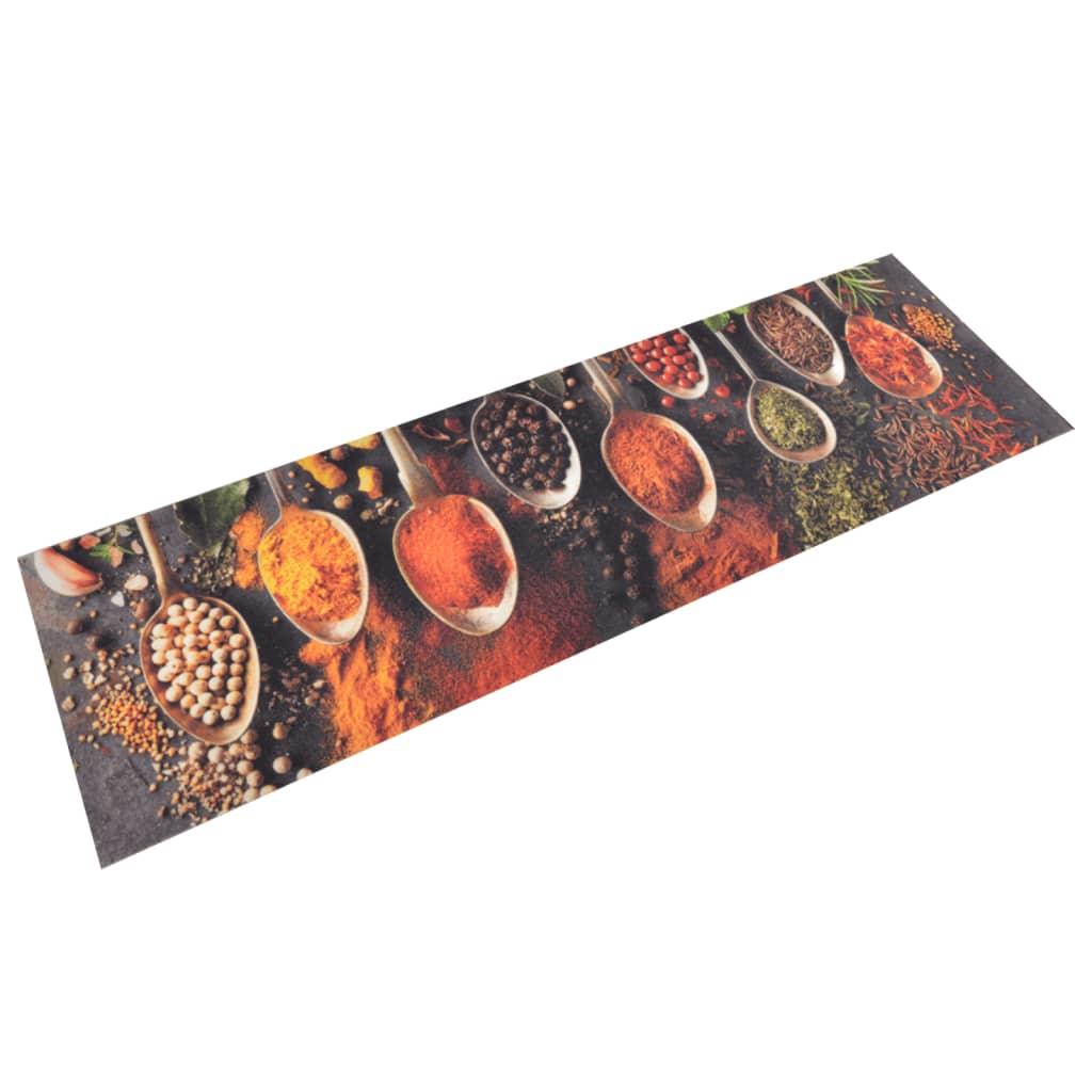 Keukenmat wasbaar lepel- en kruidenprint 45x150 cm fluweel is nu te koop bij PeponiXL, paradijselijk wonen!
