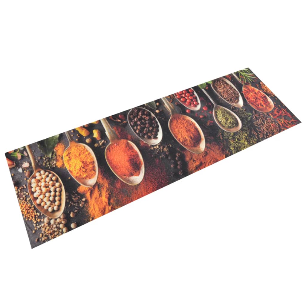 Keukenmat wasbaar lepel- en kruidenprint 60x180 cm fluweel is nu te koop bij PeponiXL, paradijselijk wonen!