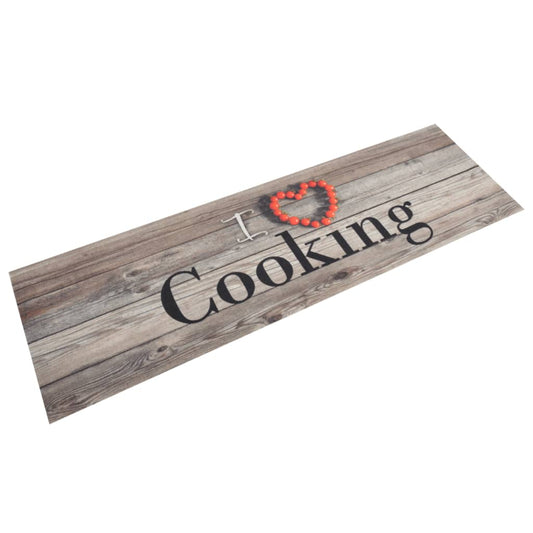 Keukenmat wasbaar cooking-print 45x150 cm fluweel grijs is nu te koop bij PeponiXL, paradijselijk wonen!