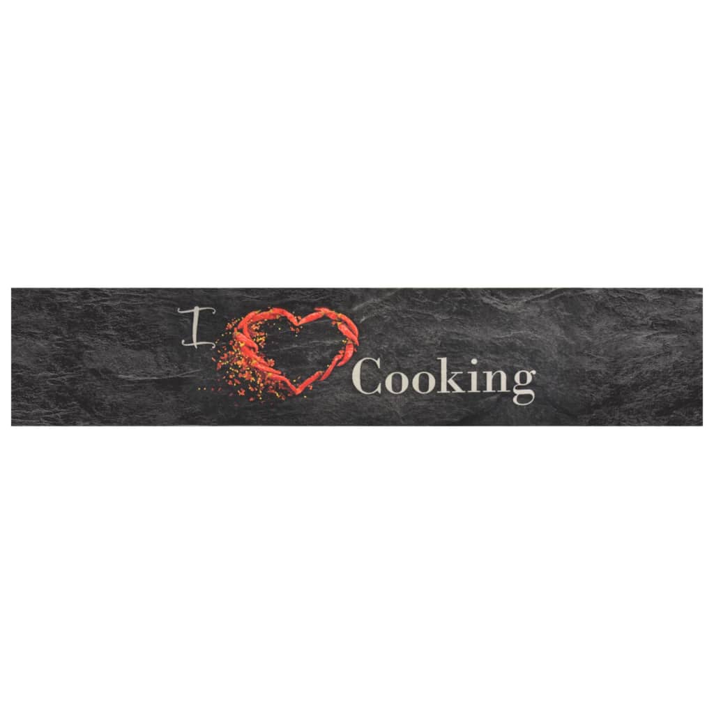 Keukenmat wasbaar cooking-print 60x300 cm fluweel zwart is nu te koop bij PeponiXL, paradijselijk wonen!