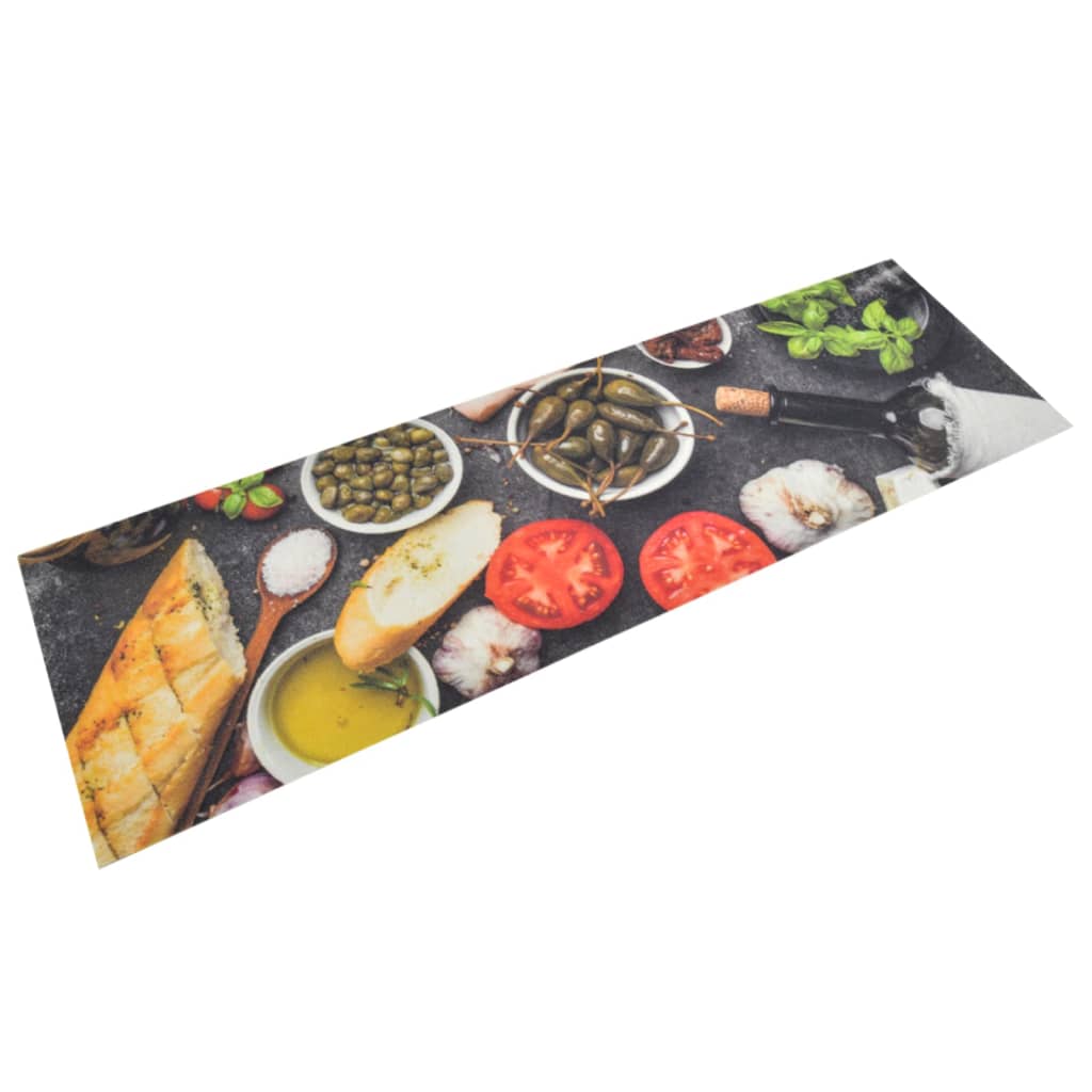Keukenmat wasbaar wijn- en dinerprint 45x150 cm fluweel is nu te koop bij PeponiXL, paradijselijk wonen!