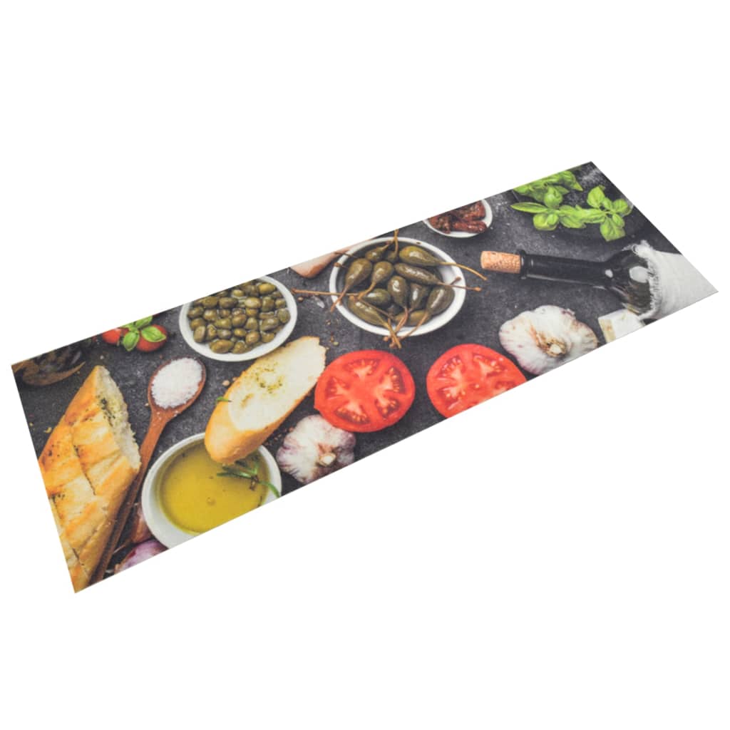 Keukenmat wasbaar wijn- en dinerprint 60x180 cm fluweel is nu te koop bij PeponiXL, paradijselijk wonen!