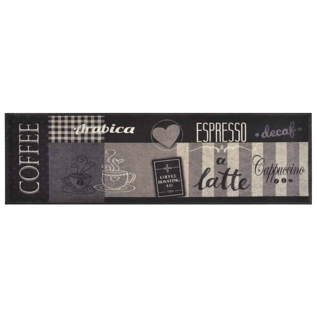 Keukenmat wasbaar koffieprint 45x150 cm fluweel zwart is nu te koop bij PeponiXL, paradijselijk wonen!