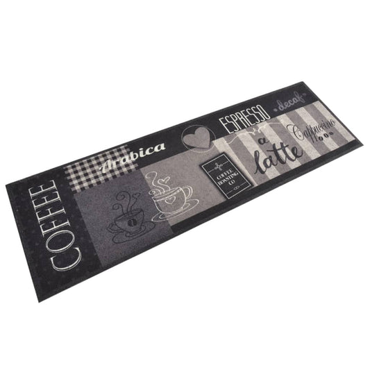 Keukenmat wasbaar koffieprint 60x180 cm fluweel zwart is nu te koop bij PeponiXL, paradijselijk wonen!