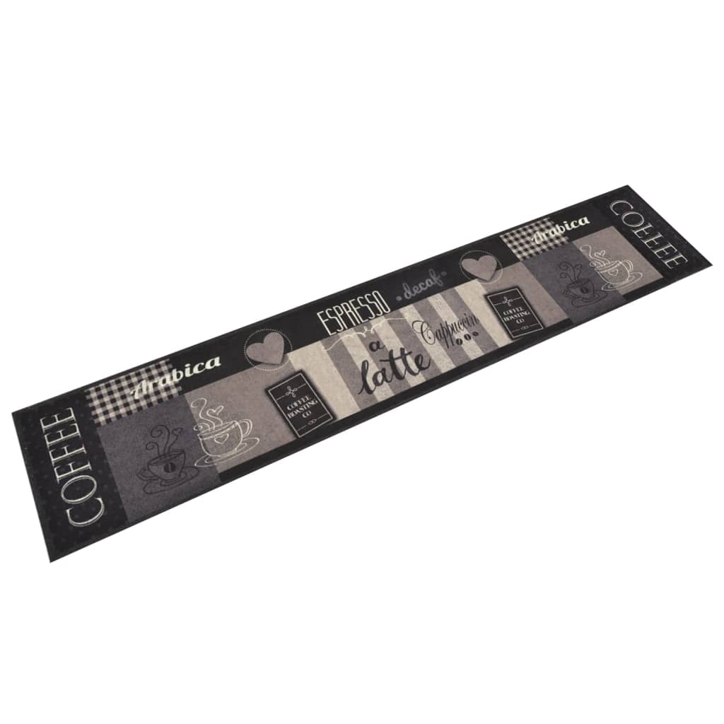 Keukenmat wasbaar koffieprint 60x300 cm fluweel zwart is nu te koop bij PeponiXL, paradijselijk wonen!