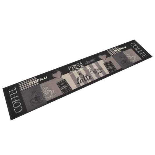 Keukenmat wasbaar koffieprint 60x300 cm fluweel zwart is nu te koop bij PeponiXL, paradijselijk wonen!