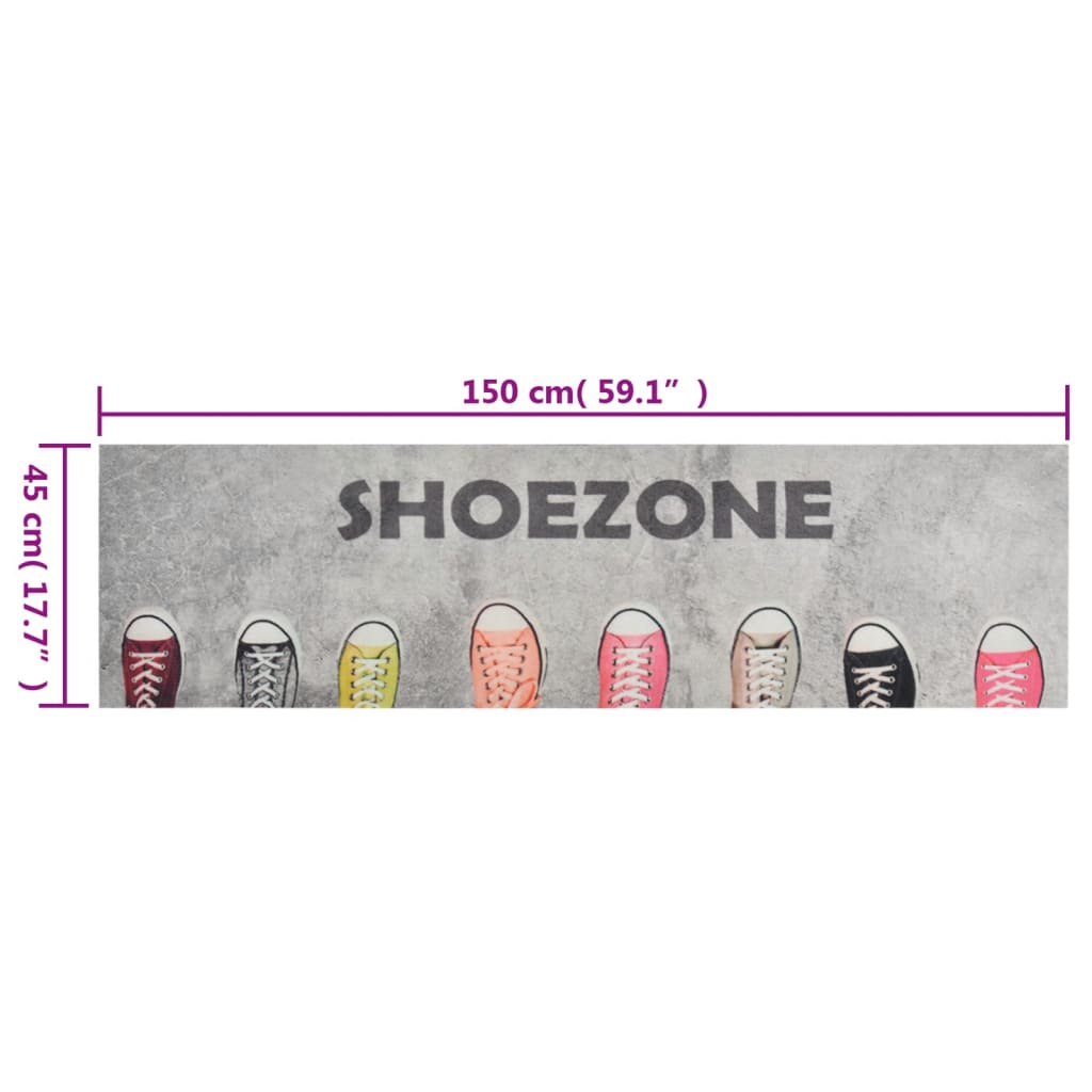 Keukenmat wasbaar shoezone-print 45x150 cm fluweel is nu te koop bij PeponiXL, paradijselijk wonen!