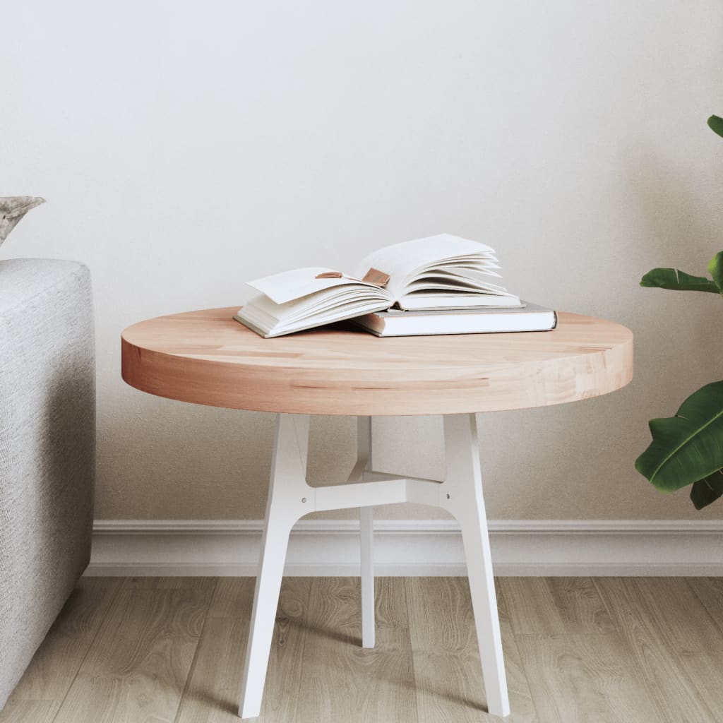 Tafelblad rond Ø50x4 cm massief beukenhout is nu te koop bij PeponiXL, paradijselijk wonen!