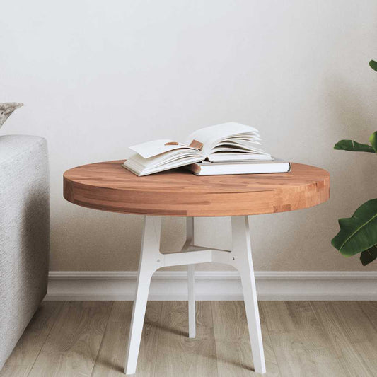 Tafelblad rond Ø50x4 cm massief beukenhout is nu te koop bij PeponiXL, paradijselijk wonen!