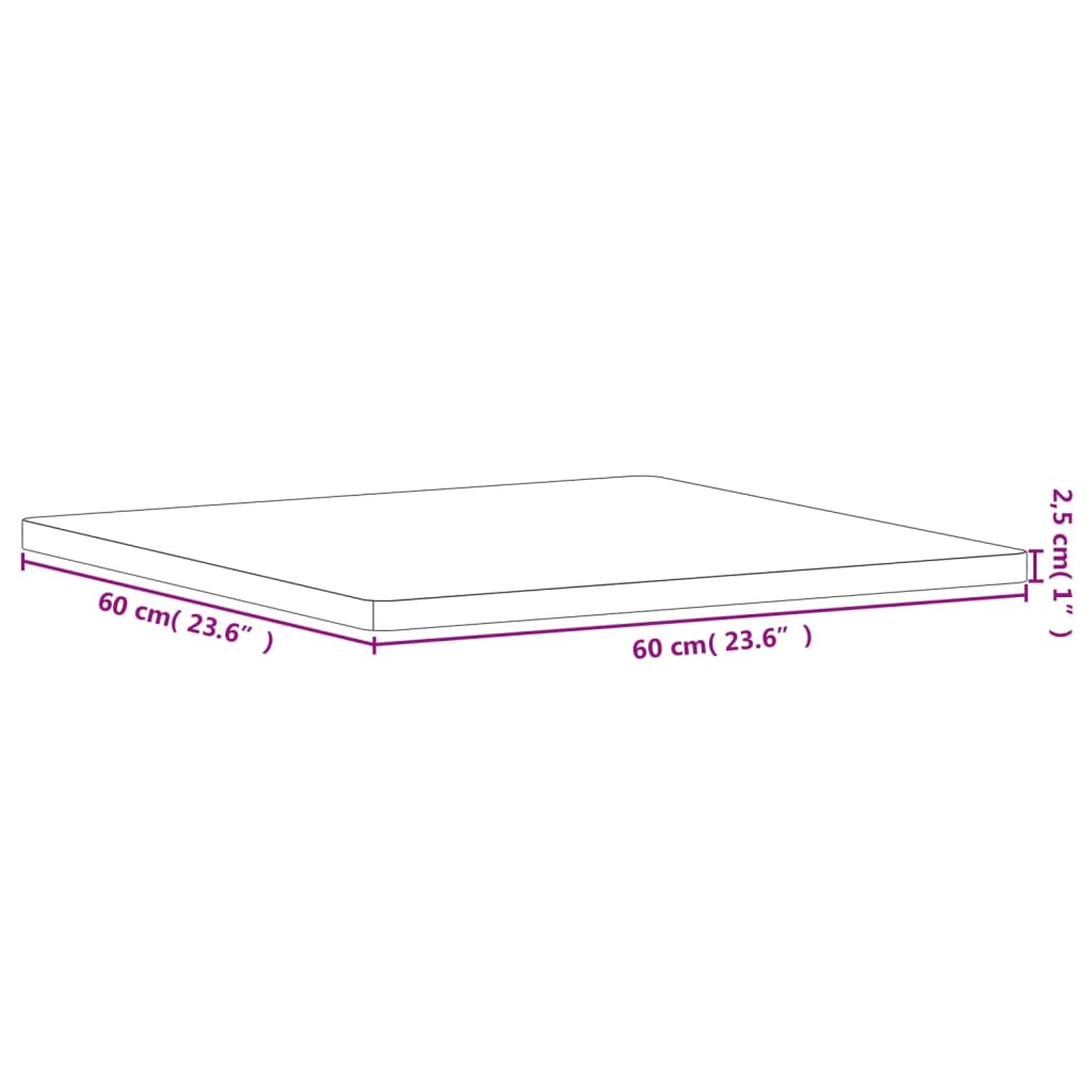 Tafelblad vierkant 60x60x2,5 cm massief beukenhout is nu te koop bij PeponiXL, paradijselijk wonen!