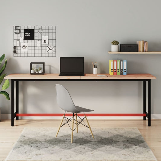 Bureaublad 220x55x2,5 cm massief beukenhout is nu te koop bij PeponiXL, paradijselijk wonen!