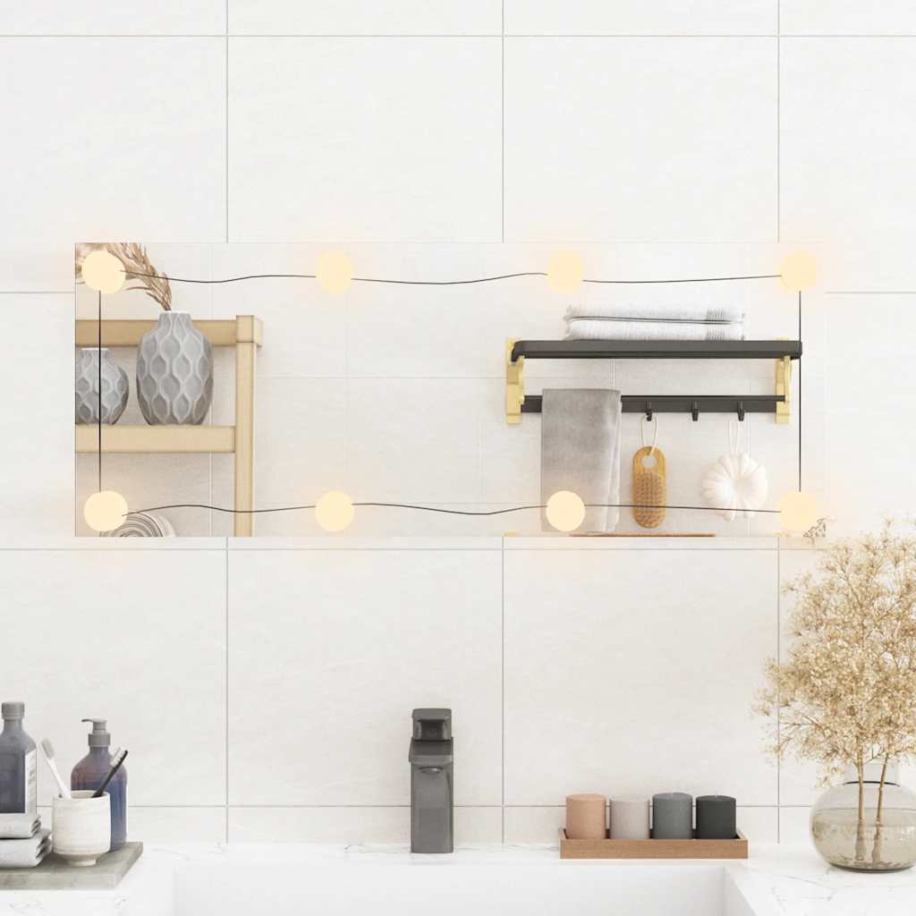 Wandspiegel met LED's rechthoekig 30x80 cm glas is nu te koop bij PeponiXL, paradijselijk wonen!