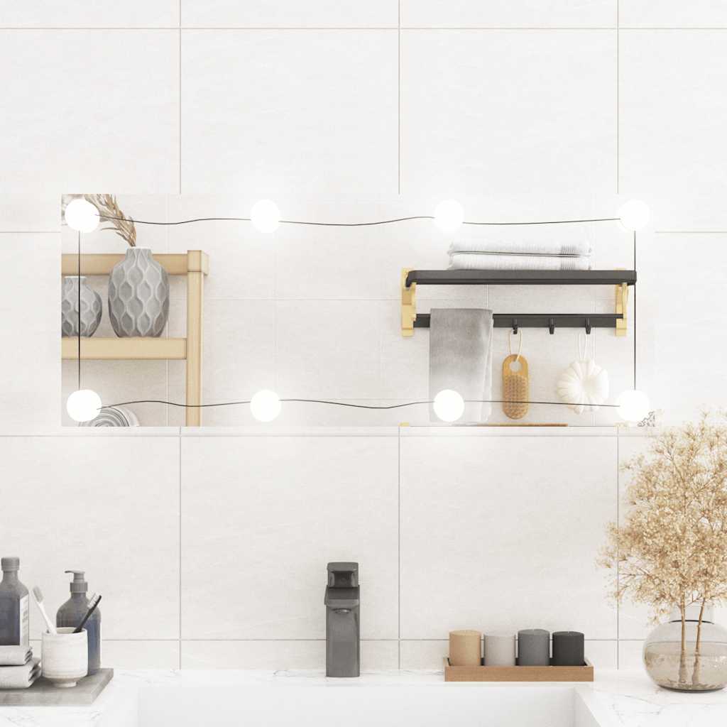 Wandspiegel met LED's rechthoekig 30x80 cm glas is nu te koop bij PeponiXL, paradijselijk wonen!