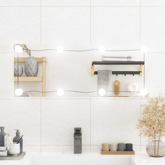 Wandspiegel met LED's rechthoekig 30x80 cm glas is nu te koop bij PeponiXL, paradijselijk wonen!