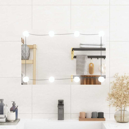Wandspiegel met LED's rechthoekig 40x60 cm glas is nu te koop bij PeponiXL, paradijselijk wonen!