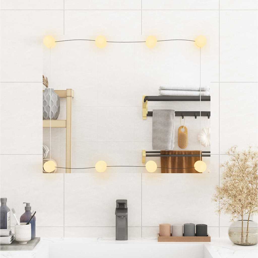 Wandspiegel met LED's rechthoekig 50x60 cm glas is nu te koop bij PeponiXL, paradijselijk wonen!