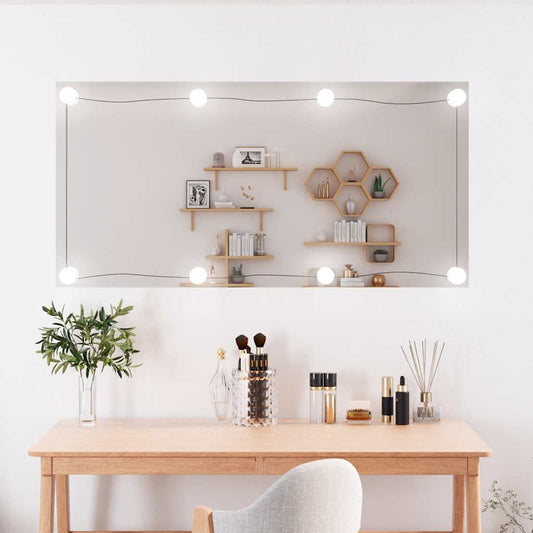 Wandspiegel met LED's rechthoekig 50x100 cm glas is nu te koop bij PeponiXL, paradijselijk wonen!