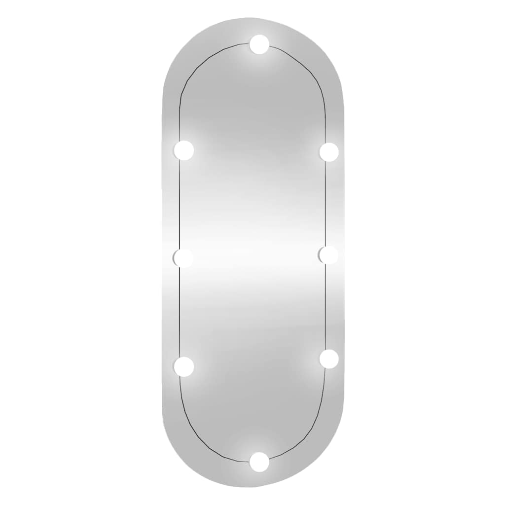 Wandspiegel met LED's ovaal 45x100 cm glas is nu te koop bij PeponiXL, paradijselijk wonen!