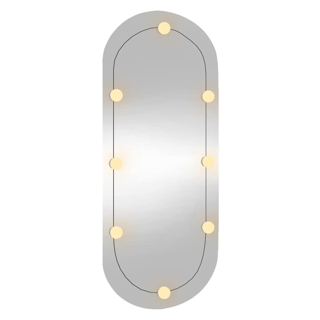 Wandspiegel met LED's ovaal 45x100 cm glas is nu te koop bij PeponiXL, paradijselijk wonen!