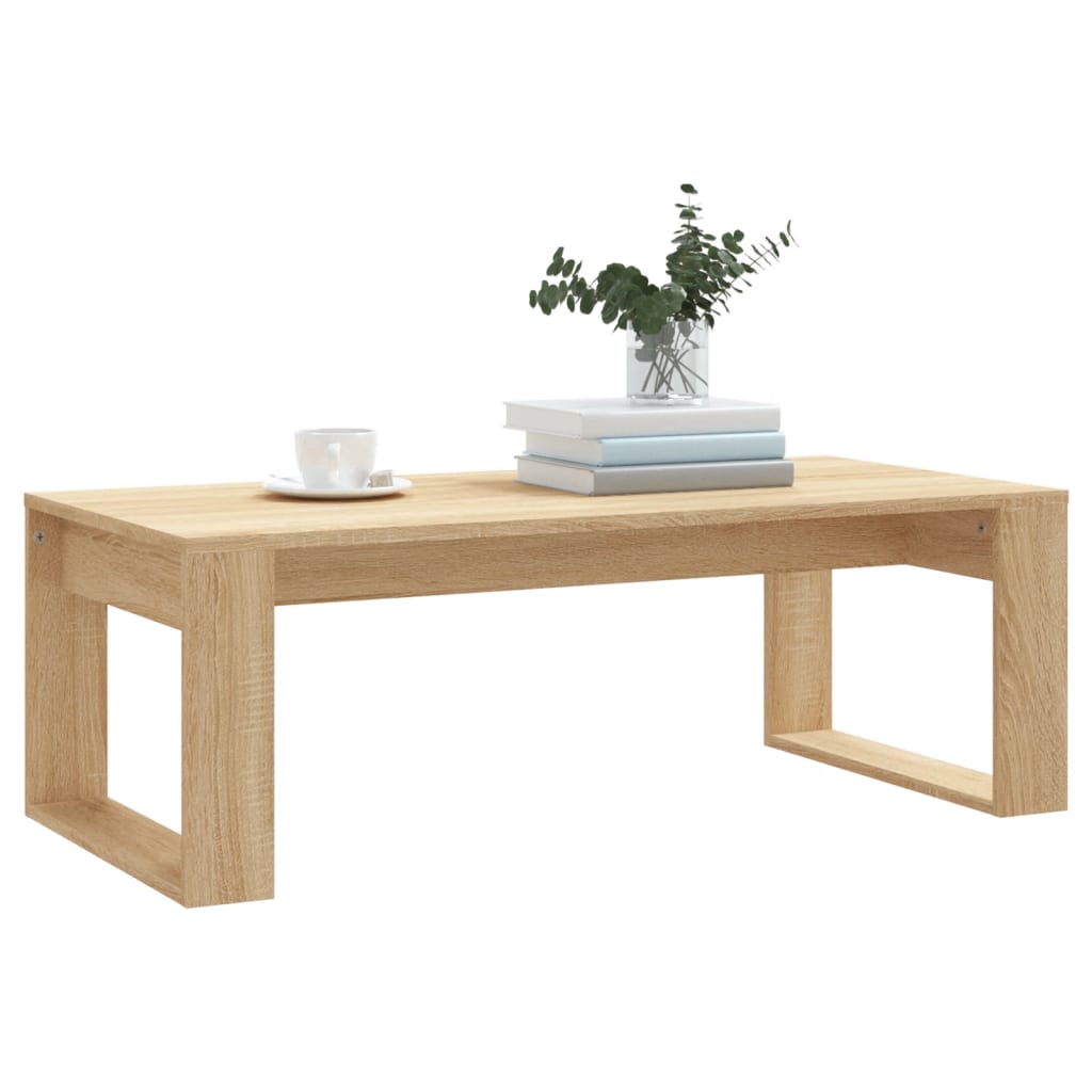 Salontafel 102x50x35 cm bewerkt hout sonoma eikenkleurig is nu te koop bij PeponiXL, paradijselijk wonen!