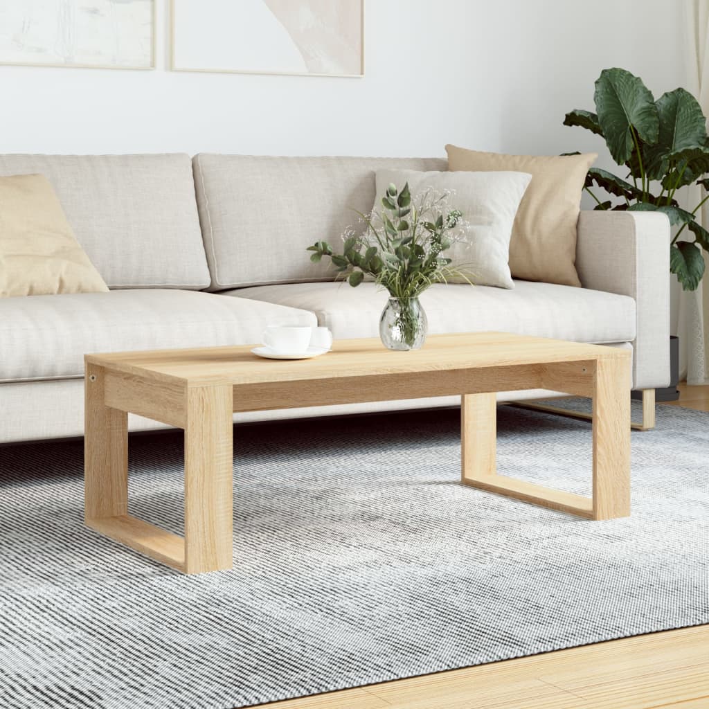 Salontafel 102x50x35 cm bewerkt hout sonoma eikenkleurig is nu te koop bij PeponiXL, paradijselijk wonen!