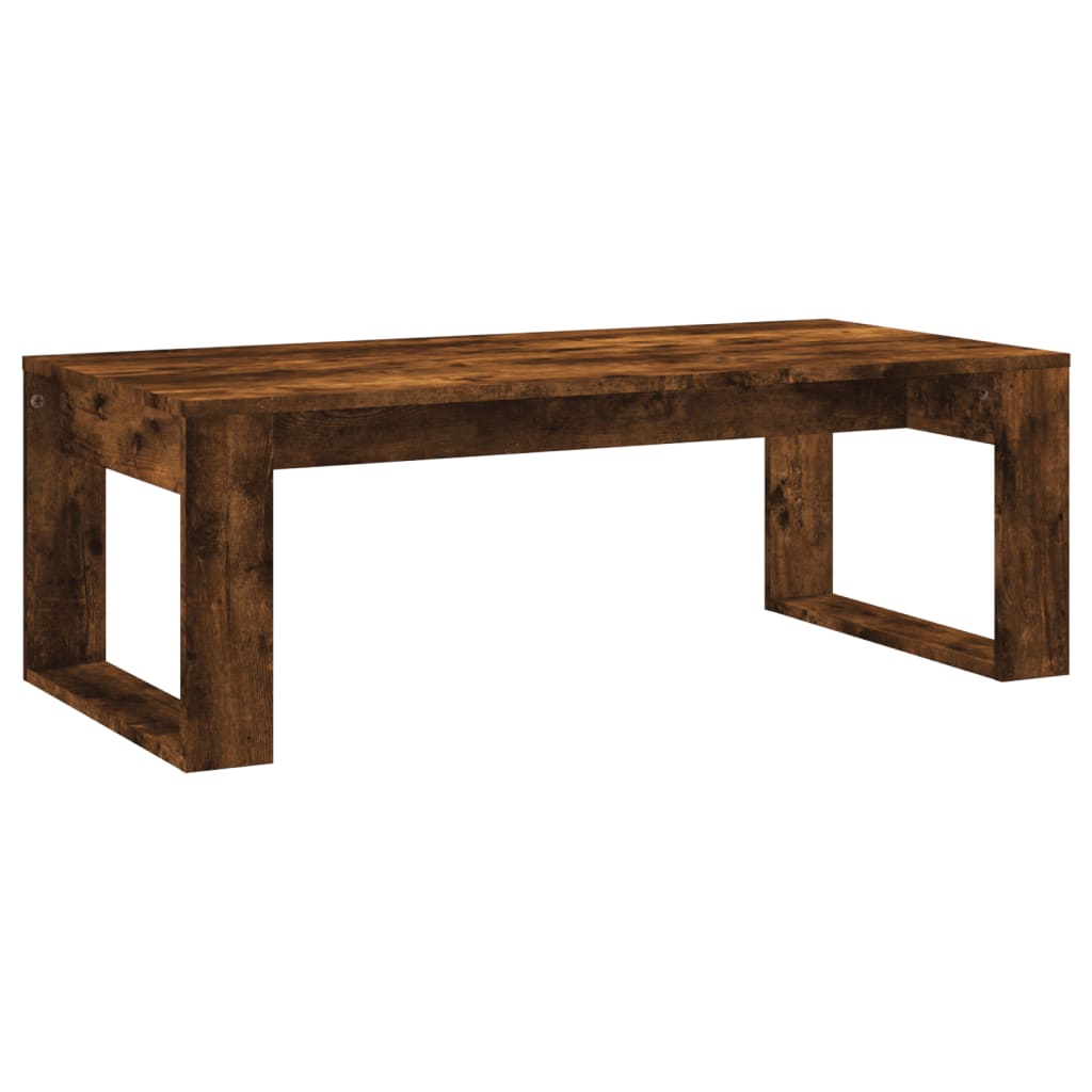 Salontafel 102x50x35 cm bewerkt hout gerookt eikenkleurig is nu te koop bij PeponiXL, paradijselijk wonen!