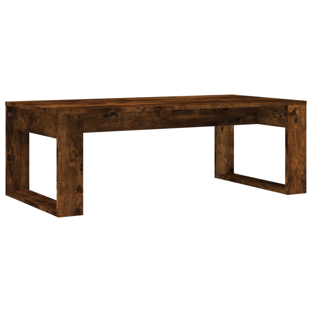 Salontafel 102x50x35 cm bewerkt hout gerookt eikenkleurig is nu te koop bij PeponiXL, paradijselijk wonen!