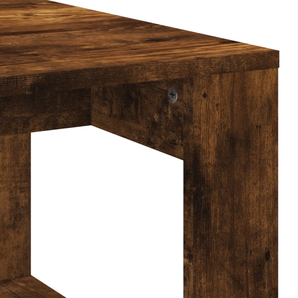 Salontafel 102x50x35 cm bewerkt hout gerookt eikenkleurig is nu te koop bij PeponiXL, paradijselijk wonen!
