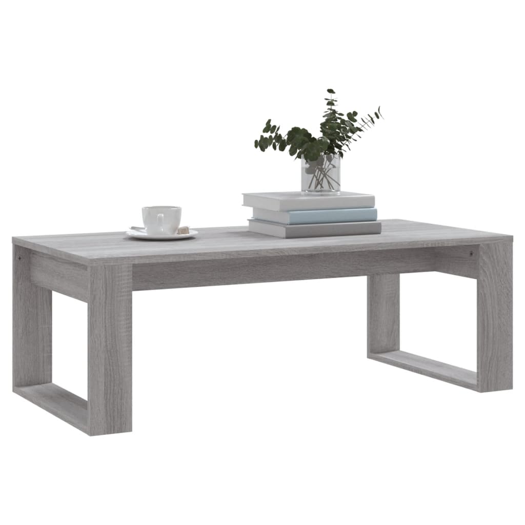 Salontafel 102x50x35 cm bewerkt hout grijs sonoma eikenkleurig is nu te koop bij PeponiXL, paradijselijk wonen!