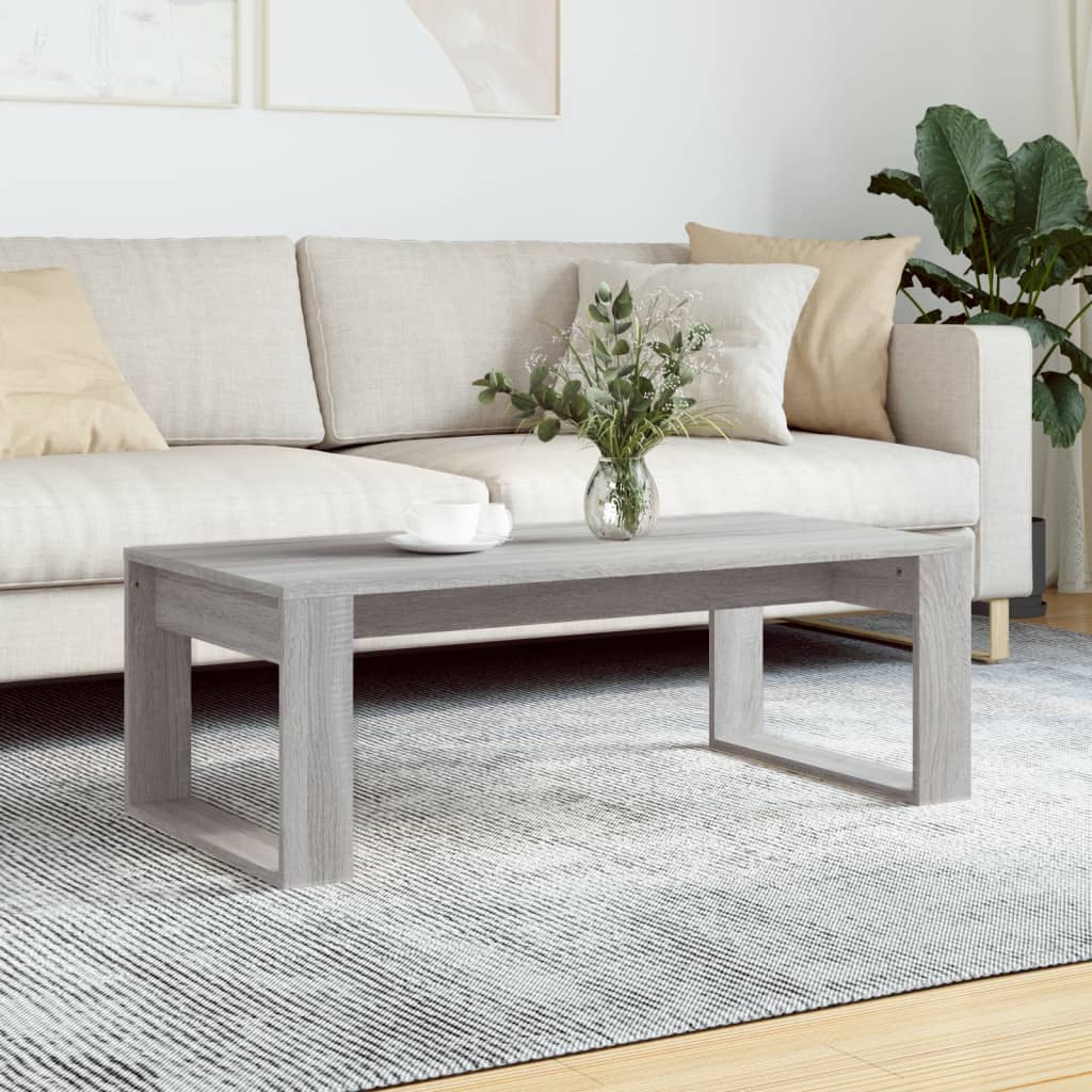 Salontafel 102x50x35 cm bewerkt hout grijs sonoma eikenkleurig is nu te koop bij PeponiXL, paradijselijk wonen!