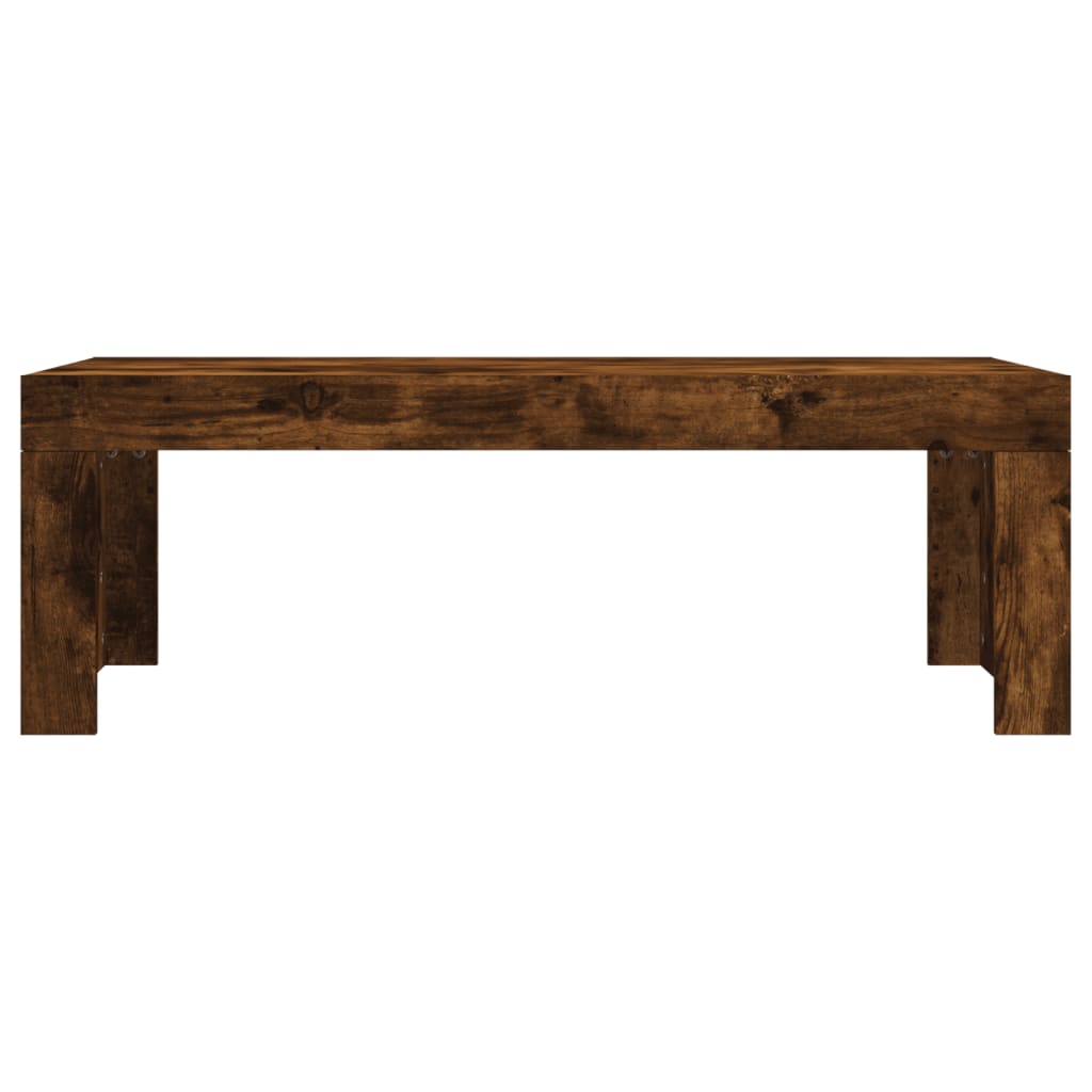 Salontafel 102x50x36 cm bewerkt hout gerookt eikenkleurig is nu te koop bij PeponiXL, paradijselijk wonen!