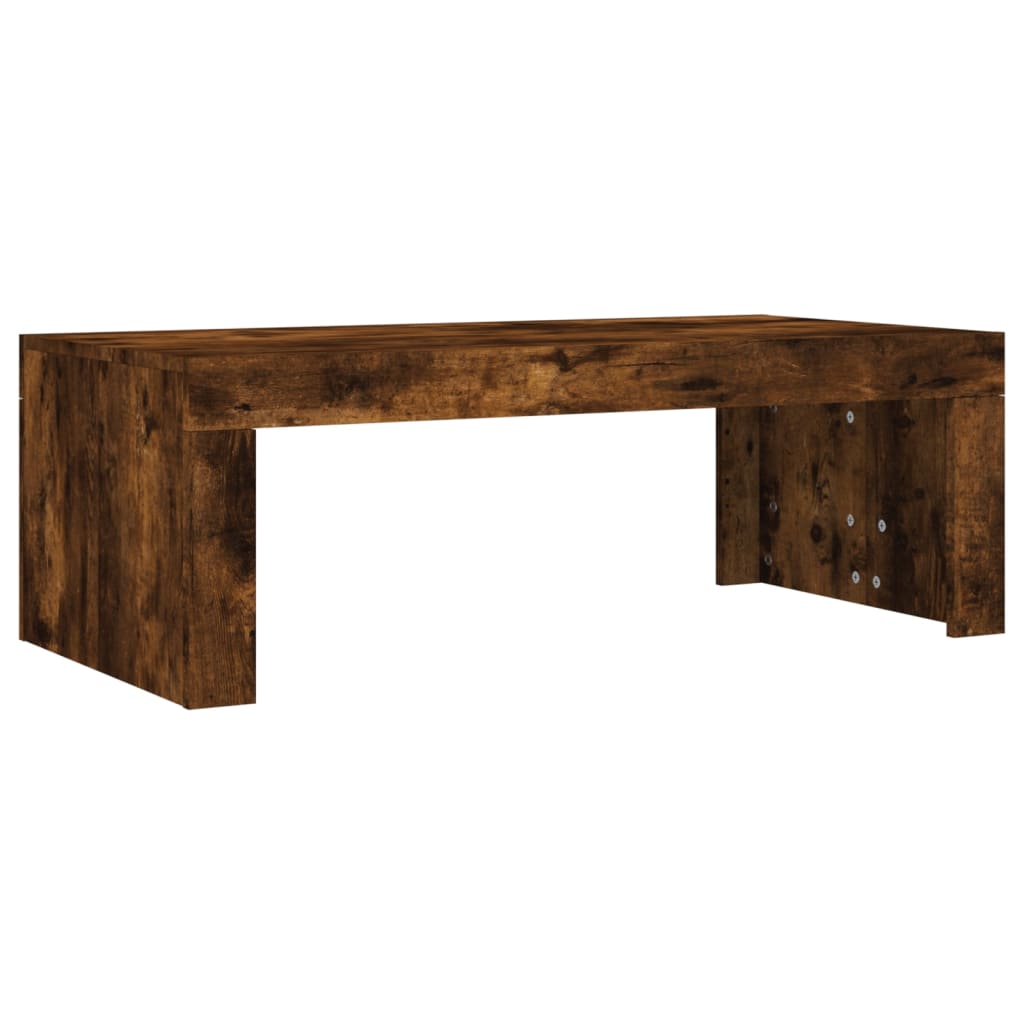 Salontafel 102x50x36 cm bewerkt hout gerookt eikenkleurig is nu te koop bij PeponiXL, paradijselijk wonen!