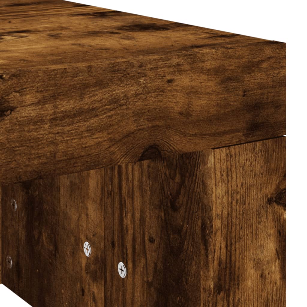 Salontafel 102x50x36 cm bewerkt hout gerookt eikenkleurig is nu te koop bij PeponiXL, paradijselijk wonen!