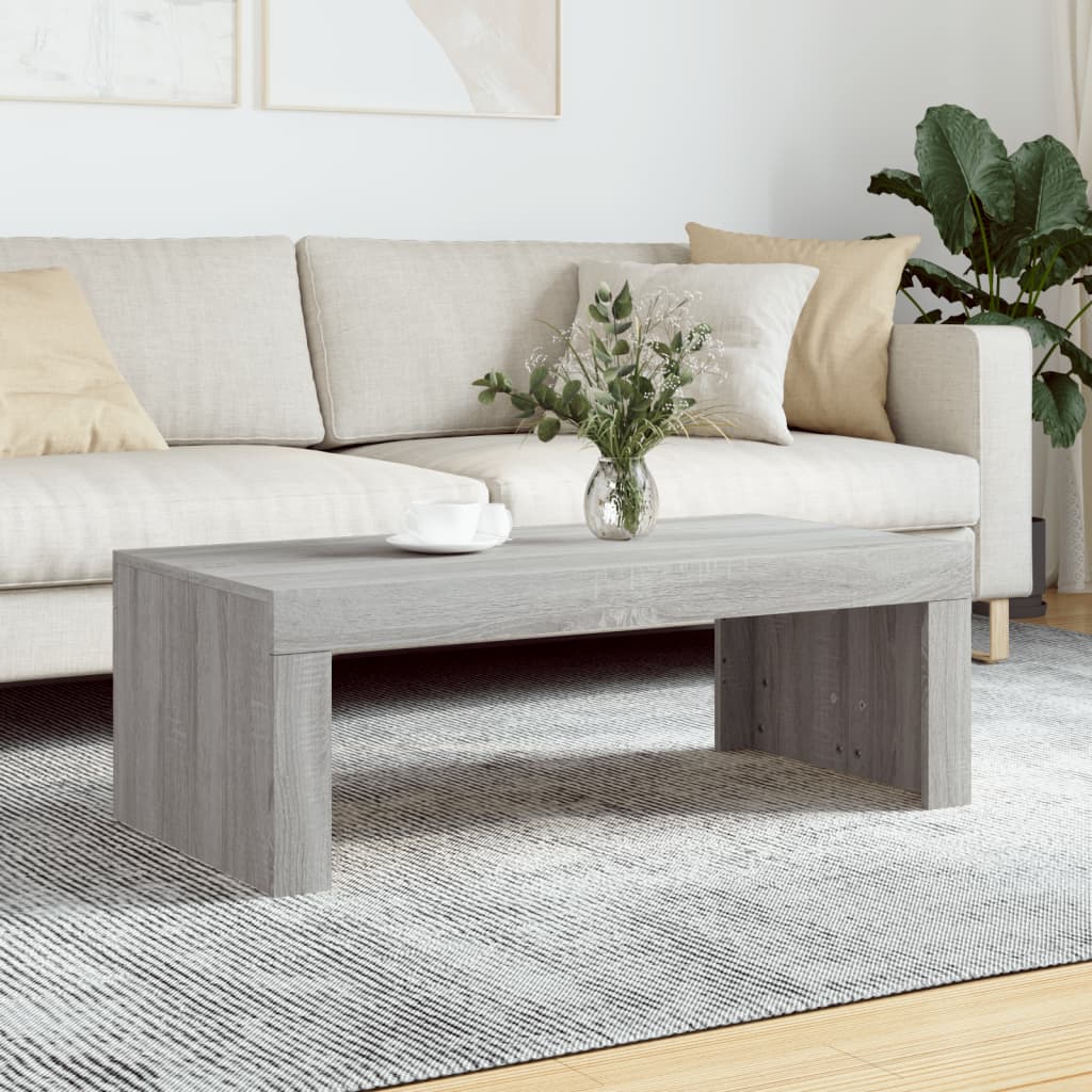 Salontafel 102x50x36 cm bewerkt hout grijs sonoma eikenkleurig is nu te koop bij PeponiXL, paradijselijk wonen!