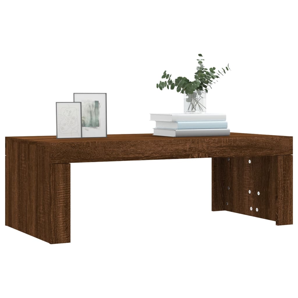 Salontafel 102x50x36 cm bewerkt hout bruin eikenkleur is nu te koop bij PeponiXL, paradijselijk wonen!