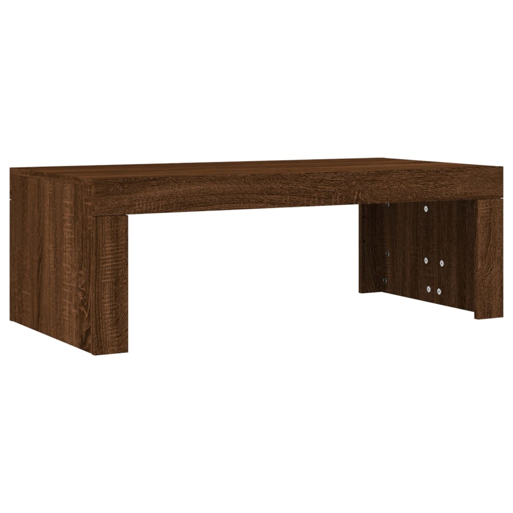 Salontafel 102x50x36 cm bewerkt hout bruin eikenkleur is nu te koop bij PeponiXL, paradijselijk wonen!