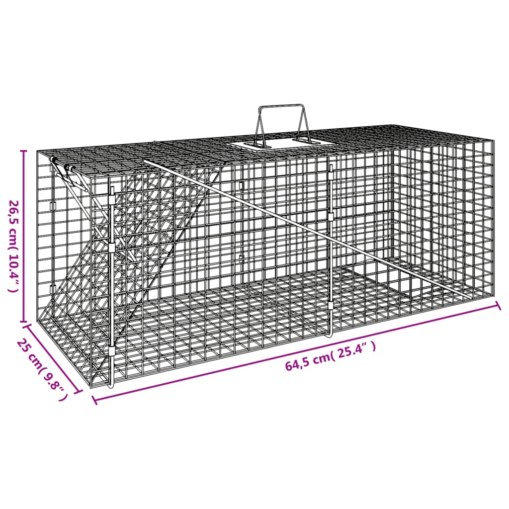 Dierenval 64,5x25x26,5 cm gegalvaniseerd ijzer is nu te koop bij PeponiXL, paradijselijk wonen!