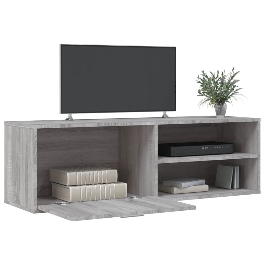 Tv-meubel 120x34x37 cm bewerkt hout grijs sonoma eikenkleurig is nu te koop bij PeponiXL, paradijselijk wonen!