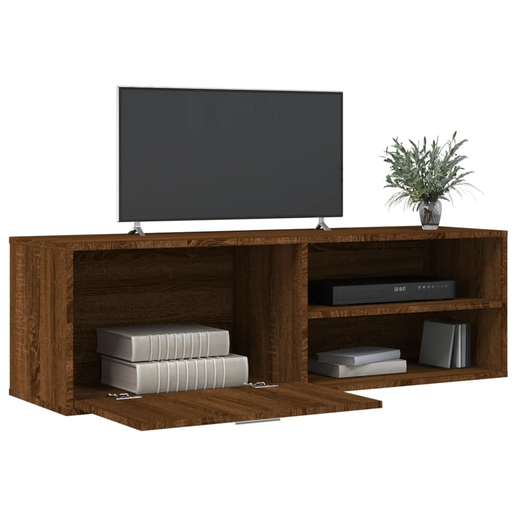 Tv-meubel 120x34x37 cm bewerkt hout bruin eikenkleur is nu te koop bij PeponiXL, paradijselijk wonen!