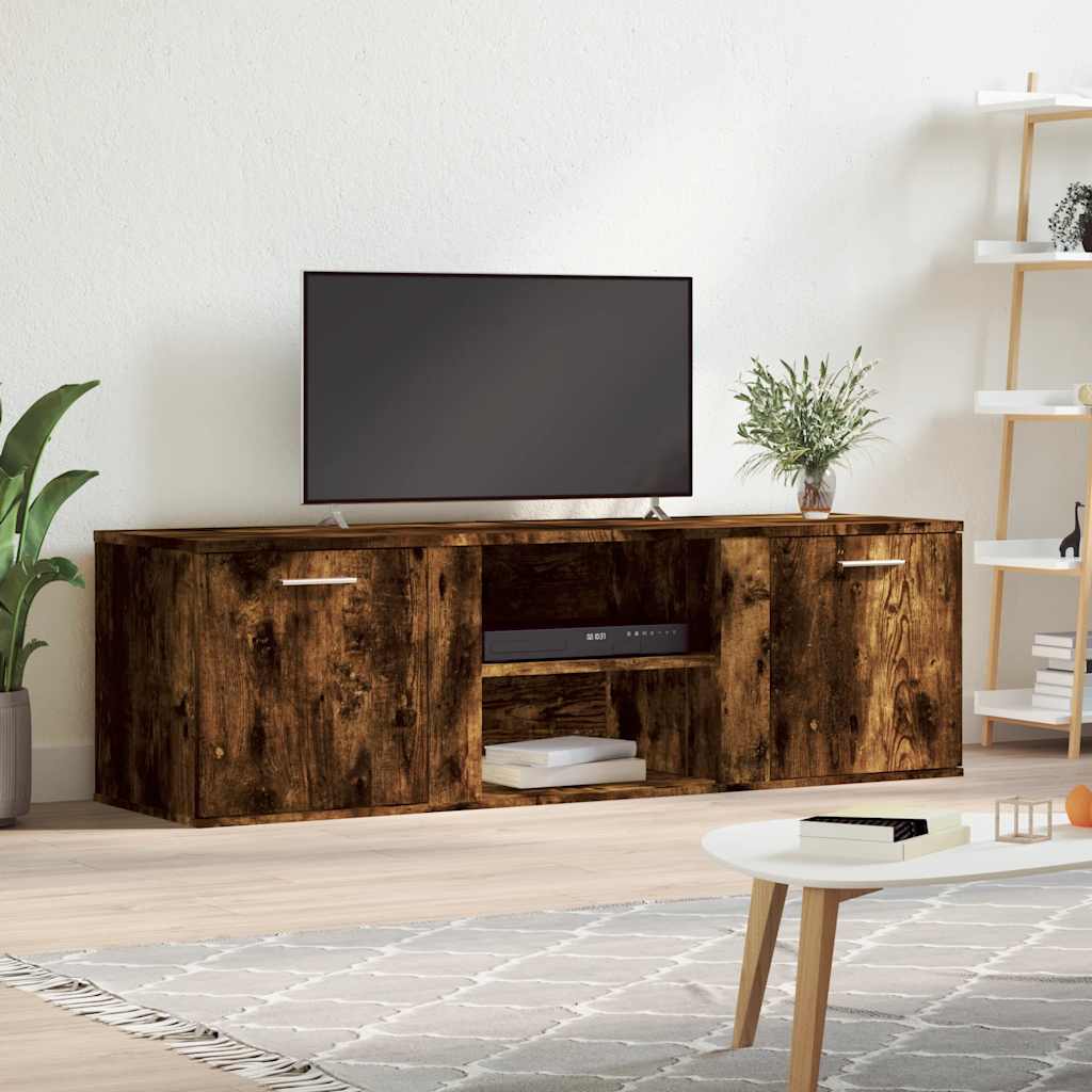 Tv-meubel 120x34x37 cm bewerkt hout gerookt eikenkleurig is nu te koop bij PeponiXL, paradijselijk wonen!
